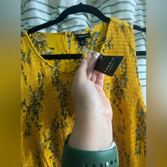Torrid Women’s Plus size Yellow Floral Midi Dress Size 4x NWT - Picture 8 of 9